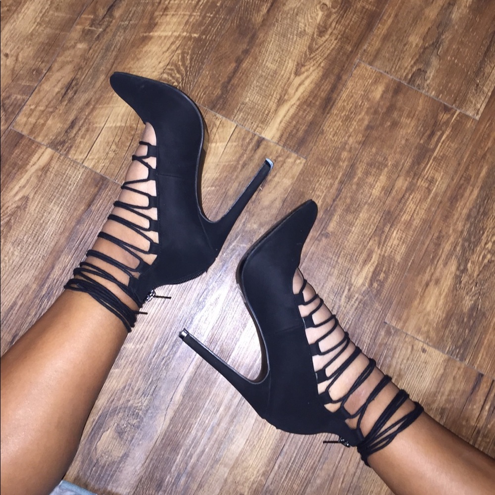 High strappy heels